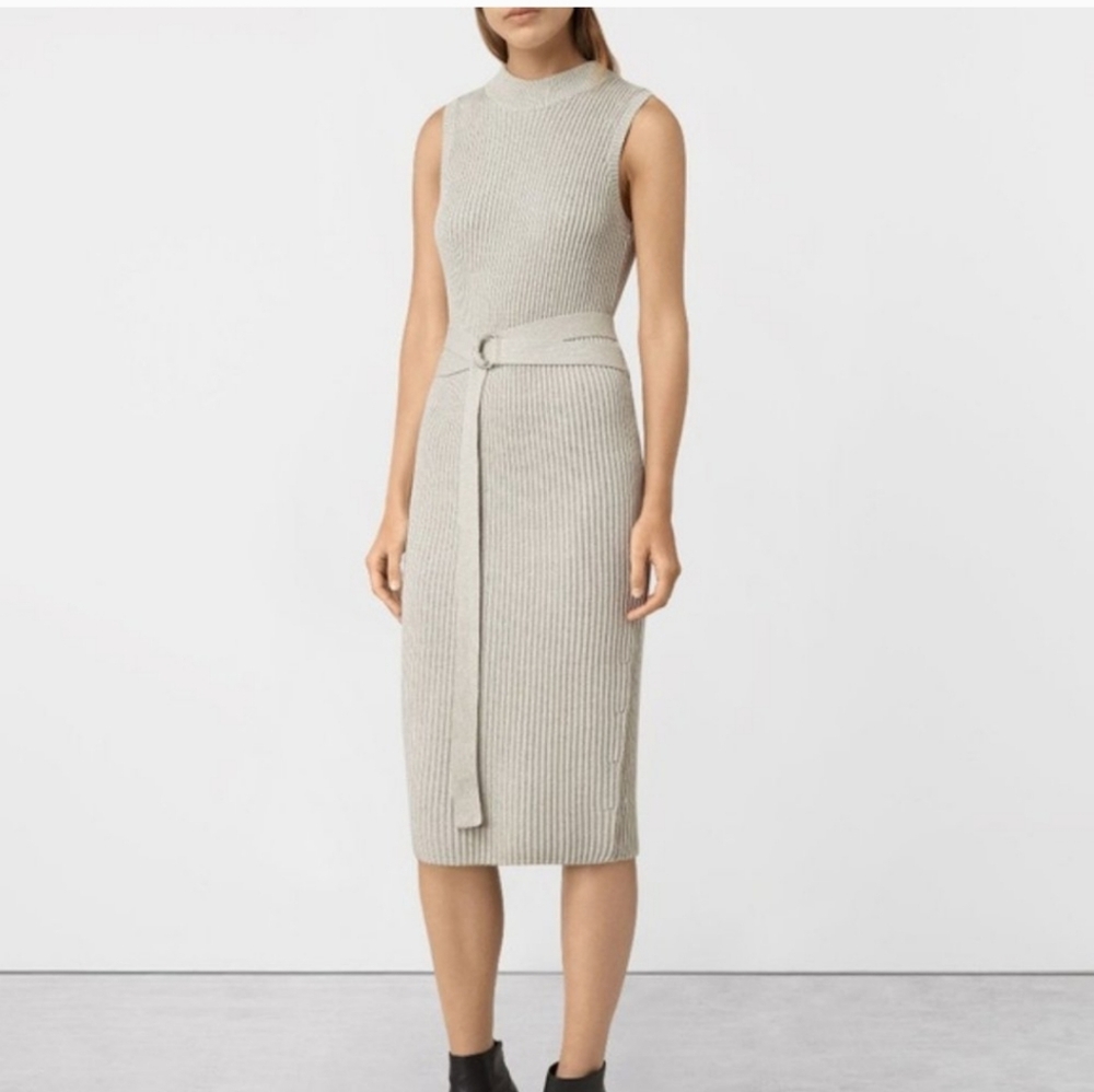 ALLSAINTS EAST Ribbed Knit Sleeveless Dress